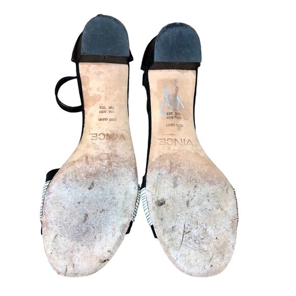 Vince Snake Print Stripe Low Heel Ankle Strap Sandal Size 8.5 - Picture 11 of 11